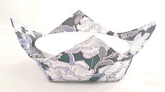 Microwave Bowl Cozy 3 pc. Set: Crowded Flowers Blue &amp; Navy
