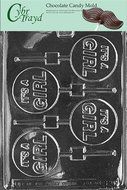 Cybrtrayd B024 It&#039;s a Girl Lolly Chocolate Candy Mold with Exclusive Cybrtrayd Copyrighted Chocolate Molding...