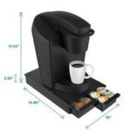 Mind Reader DBLTRY-BLK "Ledge" 28 Capacity Single Serve Coffee Pod Double Drawer, Black N2