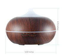 QH Wooden Grain Auto off Air Diffusers Quiet For Office Home Car and Baby (Dark brown) N12