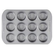 Farberware Nonstick Bakeware 12-Cup Muffin Pan, Gray