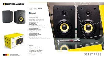 Thonet and Vander Vertrag Bluetooth - 180 Watt Multimedia 2.0 Wooden Bookshelf Speakers (black, pair) - German... N2
