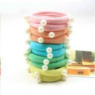 Yaheeda 20pcs Girl's Hair Bands Rubber Band Pearl Decorated Hair Rope Headwear Hair Circle Hair Tie N7