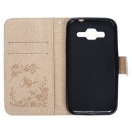 Galaxy Core Prime Wallet Case,PHEZEN Serect Garden Butterfly Flower Inlaid Shiny Glitter Diamond Pu Leather Flip... N10