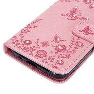 Galaxy Core Prime Wallet Case,PHEZEN Serect Garden Butterfly Flower Inlaid Shiny Glitter Diamond Pu Leather Flip... N13