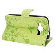 Galaxy Core Prime Wallet Case,PHEZEN Serect Garden Butterfly Flower Inlaid Shiny Glitter Diamond Pu Leather Flip... N14