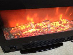 22" Contemporary Electric Fireplace with Remote &amp; Stand By Solaire N2