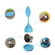 chichic Silicone Loose Tea Infuser Set, Cute Strainer, Steeper with Drip Tray, Best for Leaf or Herbal Tea, Green...