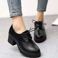 Spritech(TM) Fashion Non-slip Winter Chunky Heel British Style Ankle Boot Leather Boots for Girls Womens Wine... N11