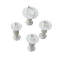 Autek 4PCS Diamond Shape Fondant Cutter Set Plunger Cake Mold Mould Tool Decorating(3DMold-66) N2