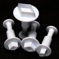 Autek 4PCS Diamond Shape Fondant Cutter Set Plunger Cake Mold Mould Tool Decorating(3DMold-66) N3