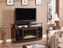 ClassicFlame 26MM9405-W324 Drew TV Stand for TVs up to 60", Autumn Birch (Electric Fireplace Insert sold separately) N2