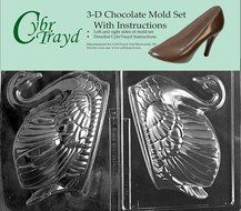 Cybrtrayd W016AB Chocolate Candy Mold, Includes 3D Chocolate Molds Instructions and 2-Mold Kit, 3D Swan