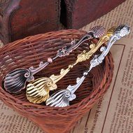 Spritech(TM) Fashion European American Style Vintage Golden Dovetail Shape Coffee Spoon Teaspoon Ice-cream Spoon... N8