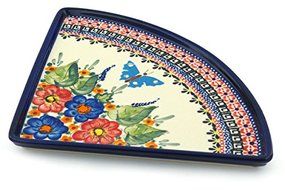 Polish Pottery Pizza Plate 11-inch Spring Splendor UNIKAT