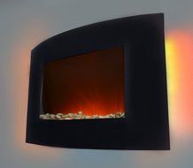 AKDY 36 inch Wall Mount Modern Space Heater Electric Fireplace Tempered Glass W/Remote Control AX-520APB N4