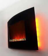 AKDY 36 inch Wall Mount Modern Space Heater Electric Fireplace Tempered Glass W/Remote Control AX-520APB N6