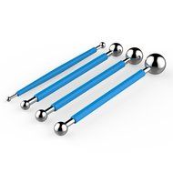 BUTEFO 4pcs Metal Ball Fondant Cake Decorating Sculpting Tools Sugar Craft Gumpaste Flower Modelling Mold Stainless... N2