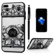 iPhone 7 Plus Case (5.5 inch) - 360 Degree Rotating Ring Holder Kickstand Shockproof Soft TPU Skin Bumper Frame... N52