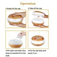 Cool Mist Humidifier, VICKMALL 300ml Essential Oil Diffuser Wood Grain Aromatherapy Ultrasonic Cool Mist humidifier... N7