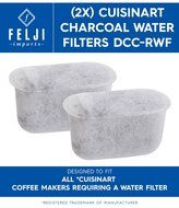 Felji 2-Pack Charcoal Water Filters for Cuisinart Coffee Machines DCC-RWF
