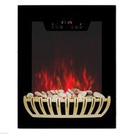 Wall Mount Tempered Glass Electric Fireplace Heat Touch Screen Timer 2 Setting N11