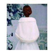 KAKA(TM) Gorgeous Winter Bridal Wedding Dress Wrap Artificial Plush Shawl-Red N40