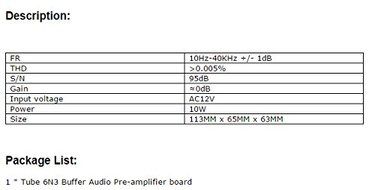 6N3 Tube Buffer Audio Preamplifier Pre-AMP Board HIFI Amplifier DIY AMP Board