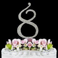 Rhinestone Cake Topper Number 8