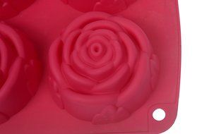 Webake 6-Cavity Rose Shape Silicone Cake Mold, Soap Mold, Bundt Cake Mold (Purple, 1pcs)