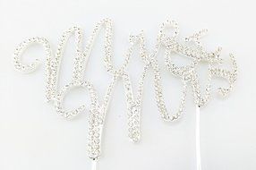 YUETON Crystal Rhinestone Cake Topper Wedding Monogram Mr &amp; Mrs Cake Decoration N2