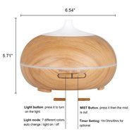 300ml Aroma Diffusers For Essential Oils, HUIRUI Cool Mist Ultrasonic Humidifier With 7 Colors Auto Change, Time... N7