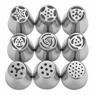LIHAO 9 Piece Set Russian Piping Tips with Coupler