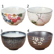 Tea Ceremony Matcha Bowl Green Tea Powder Ceramic Teaware Accessory 4 Patterns - Cherry Blossoms, 11.3x4.8x6.9cm