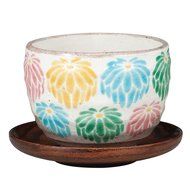 Kutani Yaki(ware) Japanese Yunomi Tea Cup Chrysanthemum