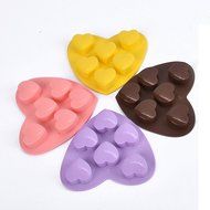 Silicone Cake Molds Ice Tray Hand Soap Mold Chocolate Mold, Love Heart Shaped, Random Color (2 Pack)