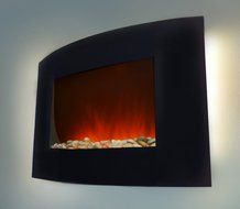 AKDY 36 inch Wall Mount Modern Space Heater Electric Fireplace Tempered Glass W/Remote Control AX-520APB N7