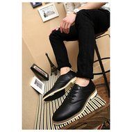 KAKA(TM) Men Fashion Design Spring Autumn PU Leather Lace Up Platform Shoes 40 N6