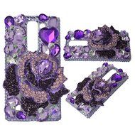 Spritech(TM) Bling Clear Phone Case For LG spirit h440 C70/LG Escape 2/LG Logos/LG Spirit 4G LTE,3D Handmade Rose... N32