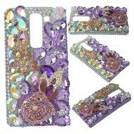 Spritech(TM) Bling Clear Phone Case For LG spirit h440 C70/LG Escape 2/LG Logos/LG Spirit 4G LTE,3D Handmade Rose... N34