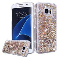 Galaxy S7 Edge Case,Galaxy S7 Edge Liquid Cover,PHEZEN Christmas Tree Santa Claus Design Cool Quicksand Moving... N17