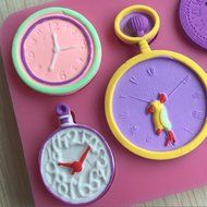 HORIEN Different Kinds Of Clock And Watch Shape 3D Silicone Cake Mold