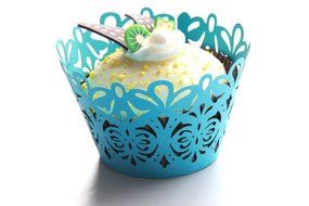 Kuke 24 pcs ET Alien Face Laser Cut Cupcake Wrappers Cupcake Liners Muffin Container for Baby Shower Baby Birthday...