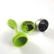 Silicone Tea Infuser Leaf Strainer Handle with with Drip Tray - Best for Loose Leaf or Herbal Tea (1, Blue) N2