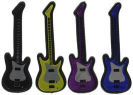 Oasis Supply Assorted Colors Cupcake/Cake Decorating Toppers, 2-3/4-Inch, You Rock Guitar, Set of 12
