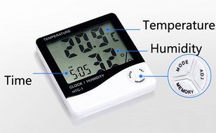 Digital LCD Thermometer Hygrometer Temperature Humidity Meter Gauge Clock Alarm N4