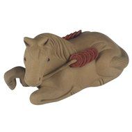 Chinese Yixing Zisha Handcraft Now Money Horse Tea Pet Deco Home Decor Grey