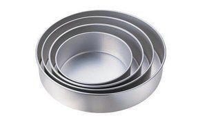 Wilton DEEP 3&quot; inch ROUND TIRED 4 SET wedding Cake Tin Baking Pan insert