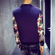 Spritech(TM) Men's Fashion Comfort Autumn Outcoat Stand Collar Casual Jacket Navy XXL N3