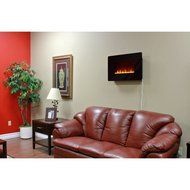 Black Tempered Glass 1400W Corrida Wall Mount Fireplace N2